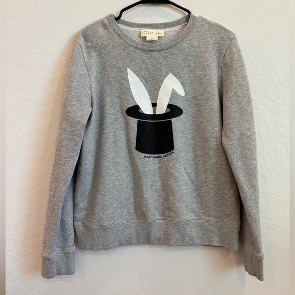 Kate Spade Broome Street Make Magic Happen Crewneck Sweatshirt Gray Sz Small Top - Picture 1 of 6